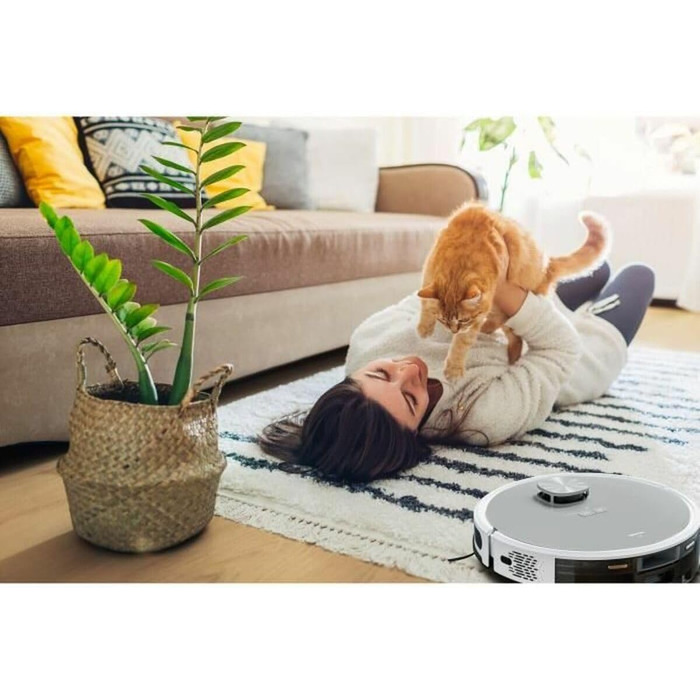 Робот-пилосос MEDION X21 SW з автомийкою та стацією самоочищення (лазерна навігація, потужність всмоктування 3000Pa, 2-в-1, створення точних карт, зони заборони, для кількох поверхів)