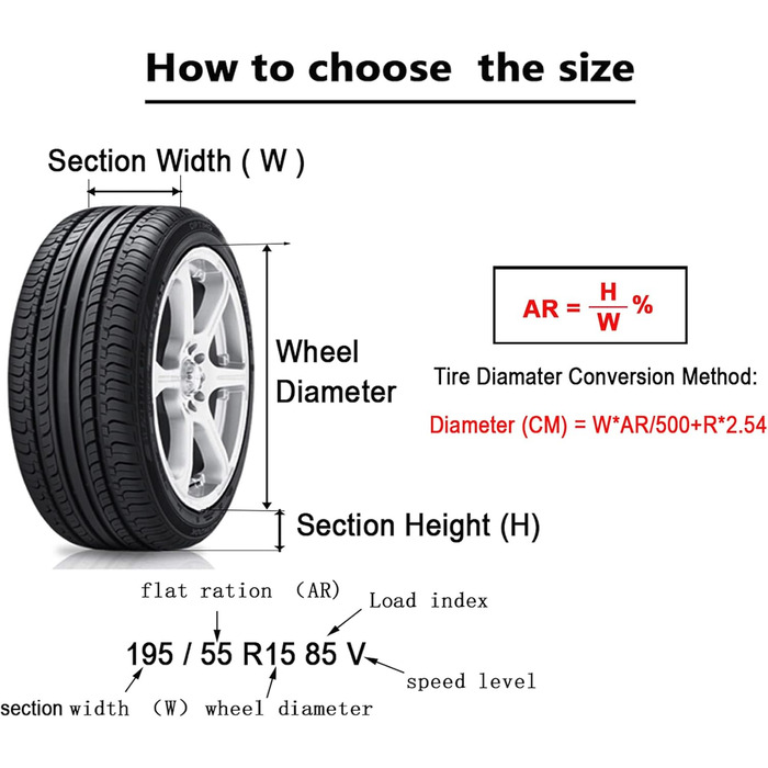 Набір чохлів для шин Geloo, 4 шт. Водонепроникні, пилонепроникні чохли для зберігання шин, 80 см, червоний та чорний, 18-22 дюйми