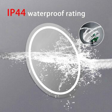 LED дзеркало для ванної кімнати 60x80 см, овальне з підсвічуванням, 3 кольори, регулювання яскравості, антизапарник