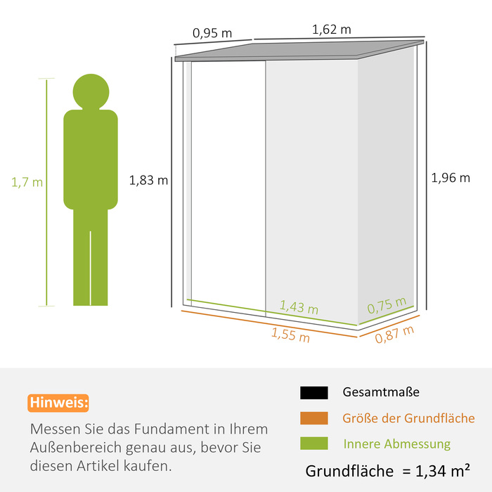 Сарай для інструментів, захищений сарай, закриваються двері, стійкий до погодних умов, 161,5 см x 94,5 см x 196 см, Чорний