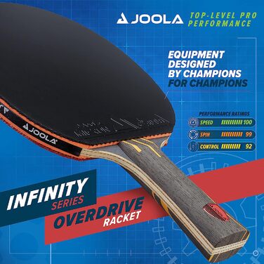 Набори для настільного тенісу і настільного тенісу JOOLA Infinity Overdrive-Ракетка з технологією вуглецевого кевлара і подвійна чорна гума для екстремальної швидкості-Набір для пінг-понгу включає в себе 10 3-зіркових кульок для пінг-понгу і тримач Жовта 