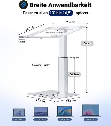 Регульований підставка для ноутбука, стіл-трансформер, для MacBook та ноутбуків 13-16.5