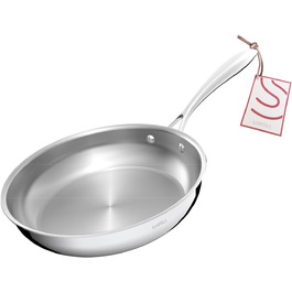 Набір сковорідок SANFELA 5-шарівний з нержавіючої сталі (2 шт.), 24 см та 28 см, для плити та духовки, індукційні сковороди (28 см)