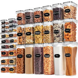 Набір контейнерів Skroam 36 шт. для зберігання продуктів - BPA-free, з кришкою, для круп, цукру, макаронів та інших продуктів