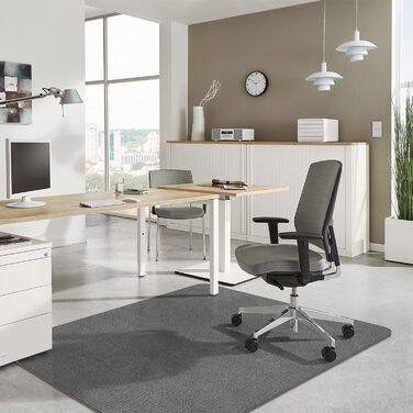 Килимок під офісний стілець 140x90 см | Захист для підлоги | Килимок від подряпин | Для ламінату, паркету та твердих підлог (Темно-сірий)