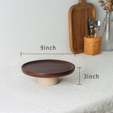 Підставка для тортів CEEFU Rustikaler з акацієвого дерева, 22.9 см, натуральний колір, для весільних тортів та десертів