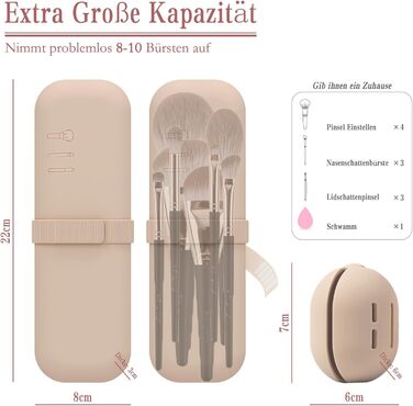 Косметичка для подорожей Travel Essentials силіконова 22х8х3 см + 6х7 см хакі