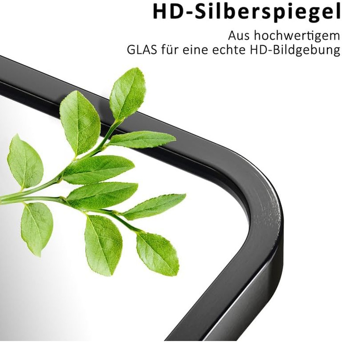 Дзеркало Boromal Schwarz кругле на стіну з реміннем, велике, 70x100 см. Підходить для ванної кімнати, вітальні, спальні, передпокою.