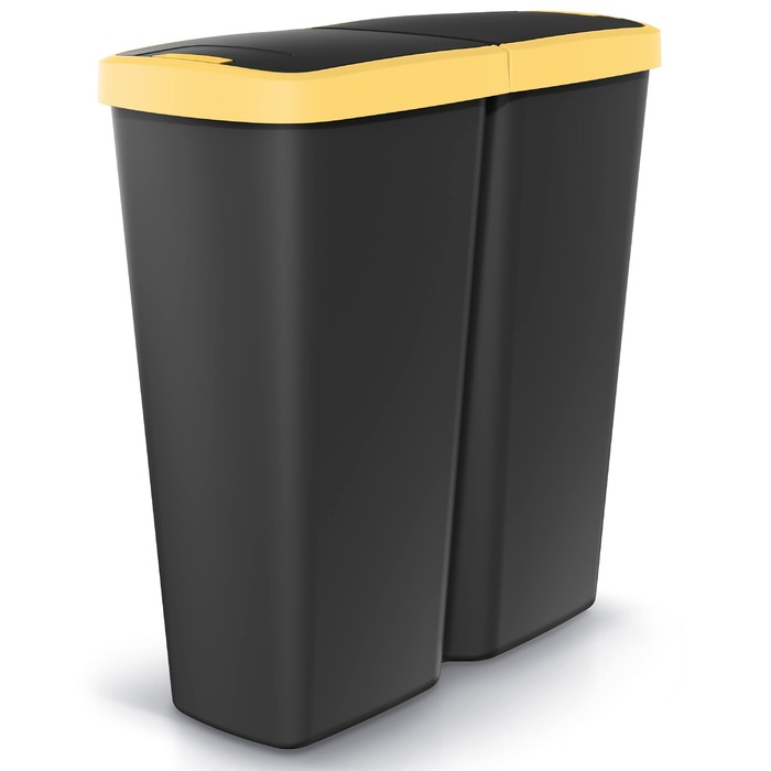 Відро для сміття Duo Чорний/Жовтий 50Л 55x25x57см