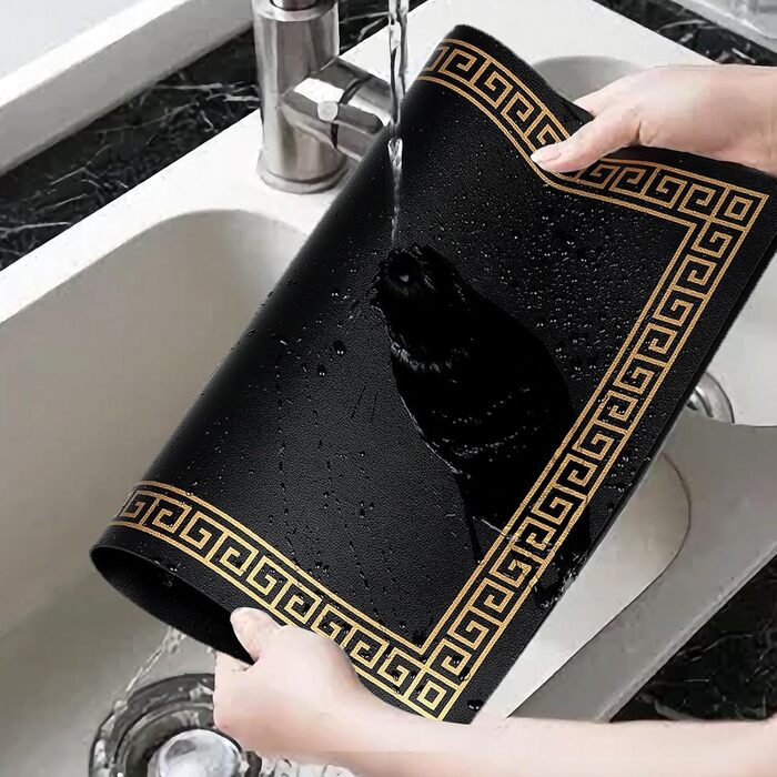 Набори підставки під гаряче Fanquare, 6 шт., зелені, прямокутні, з екошкіри, з золотим кантом. Стійкі до нагрівання, миючіся, неслизькі підставки для столу, 45*30 см. Ідеально для декору весільного столу.