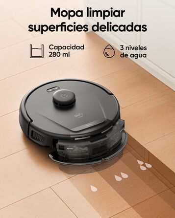 Робот-пилосос eufy L60 з базою самостійного очищення, потужність 5000Pa, захист від намотування волосся, 60 днів роботи без очищення, iPath лазерна навігація (відновлений) (L60 Hybrid SES)