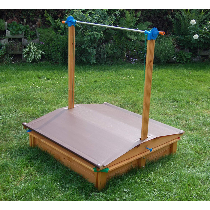 Пісочниця GASPO Felix з кришкою, 100x100x120 см, збірний комплект з масивного дерева, Made in Austria, сертифікована TÜV