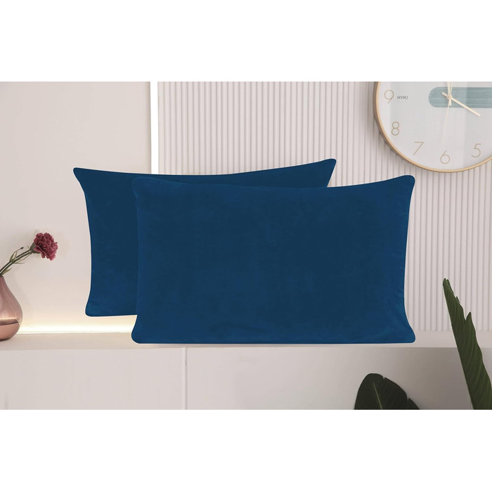 Накидка на подушку одноразова 2 шт. плюшева плюшева синя 40x80 см