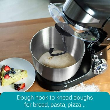 Кухонний комбайн Venga! VG M 3014 Standmixer: 1000 Вт, 5 л чаша з нержавіючої сталі, 4 аксесуари, рецепти, чорний