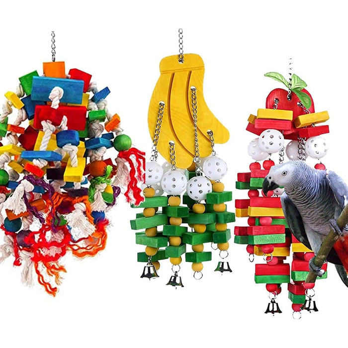 Іграшка-гризунець MQUPIN для великих папуг (кольорова)