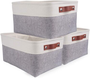 Тканинні ящики для зберігання SOCOHOME, кошики для зберігання з 3 предметів, складна тканинна кошик для іграшок, одягу, будинку, прання