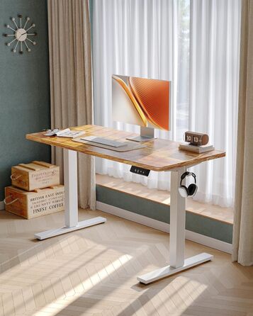 Регульований стіл BEXEVUE 120x60 см, електричний, з пам'яттю, для комп'ютера, білий