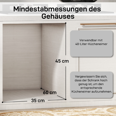 Відро для сміття HOMCOM висувне, 2 x 20 л, знімні контейнери, пластик, метал, сірий