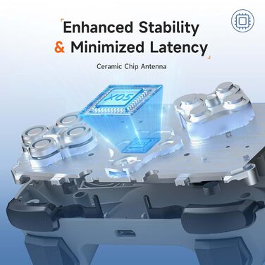 Контролер EasySMX X05 для ПК/Switch/Steam/Android з підсвічуванням RGB, бездротовий, з аналоговими джойстиками та тригерами, Bluetooth (білий)