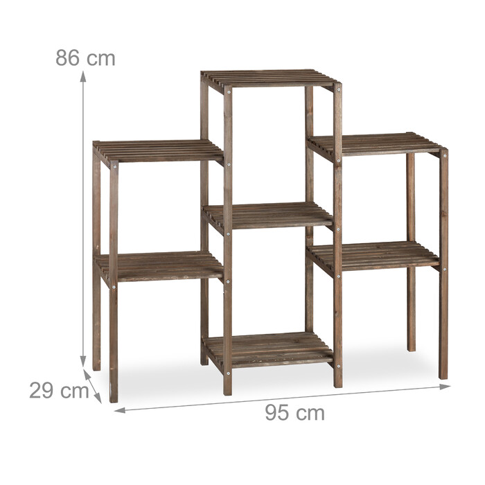 Relaxdays Коричнева дерев'яна стійка для квітів