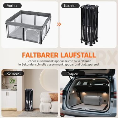 Дитячий портативний ігровий центр (laufstall) з матом, 127x127x69 см. Безпечний та зручний для дому та на вулицю. В комплекті 50 кульок.