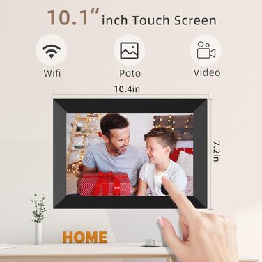 Цифрова фоторамка YUUTY WLAN 10.1 дюймів, 32ГБ, HD IPS LCD сенсорний екран 1280x800, автоматичний поворот, підтримка віддаленого передачі фото