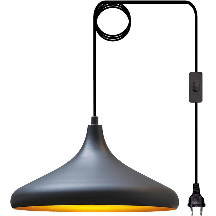 Підвісний світильник Дитяча Металева Ø35 см, підвісний світильник Vintage, абажур підвісний світильник Обідній стіл Вітальний стіл, підвісний світильник Обідній стіл, Кухонна лампа підвісна, Дитяча лампа (чорна)