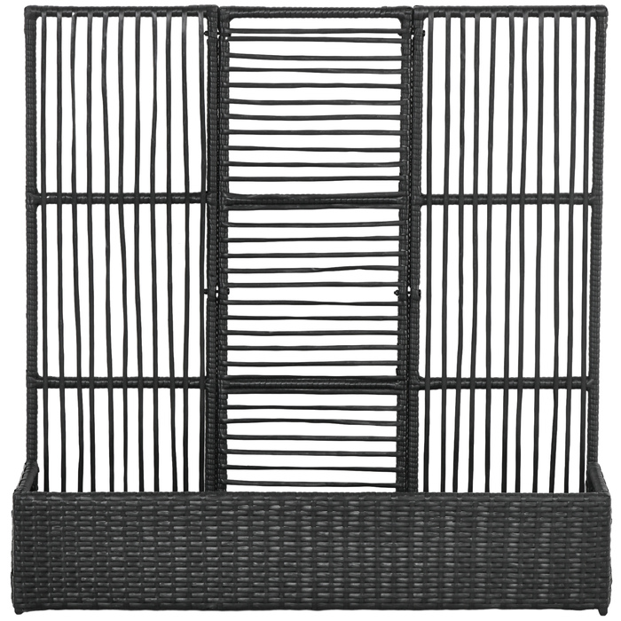 Піднята клумба Outsunny Poly Rattan з решіткою, ящик для квітів, ящик для рослин, клумба, для саду, балкона, чорний, 103 x 103 x 29 см