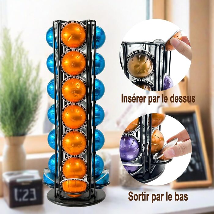 Підставка для капсул Nespresso Vertuo - чорна, 28 капсул