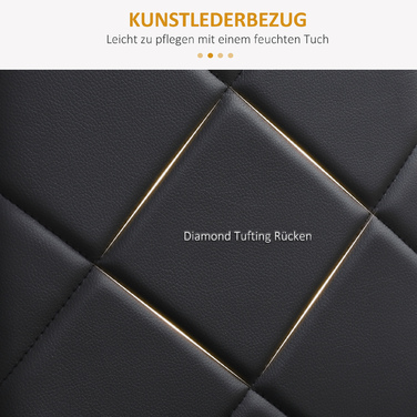 HOMCOM Набір з 4-х стільців для їдальні/кухні, сучасний дизайн, 41 см x 50 см x 97 см, чорний