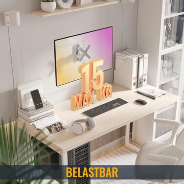 Кріплення для монітора RICOO TÜV сертифіковане, поворотне та нахильне, універсальне, 13-32 дюйми, VESA 75x75, 100x100 мм, до 15 кг, срібний колір