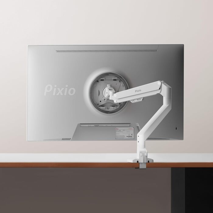 Кріплення для монітора Pixio PS1D Wave White - настільний тримач, сумісність VESA, управління кабелями