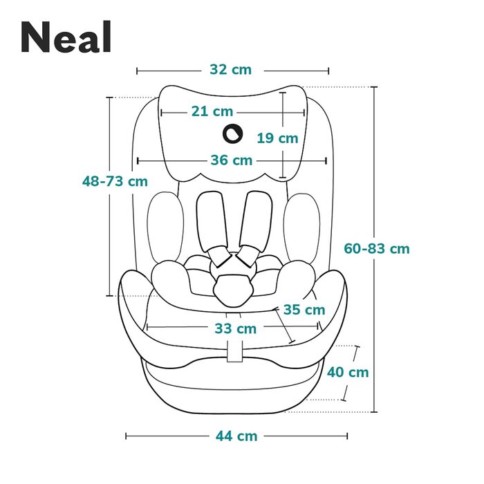 Дитяче автокрісло LIONELO Neal 15-36кг, Isofix, бічні протектори, маркування i-size, регульована спинка в 3 напрямках, регульований по висоті підголівник, система вентиляції (сірий)