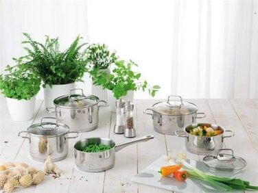 Набір каструль WMF Astoria 5 предметів для індукції з кришками Cromargan нержавіюча сталь полірована