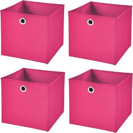 Кошик для зберігання Stick&Shine 4 шт. Складна коробка 32 x 32 x 32 см Кошик для полиць складний (рожевий)