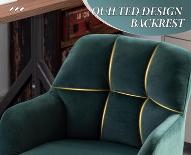 Офісний стілець Chairus обертовий оксамитовий зелений з металевими ніжками, без коліс для кабінету