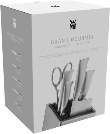 Набір кухонних ножів Grand Gourmet WMF (6 предметів), нержавіюча сталь, Made in Germany