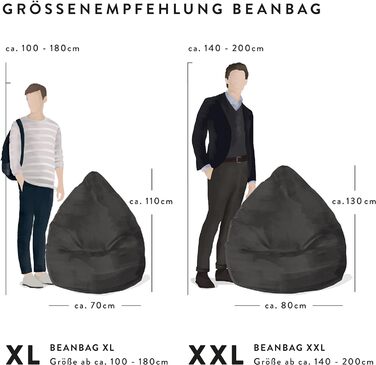 ТОЧКА СИДІННЯ тільки від MAGMA Beanbag Jamie XXL приблизно 300 літрів (70x110 см / 220 л, коричневий)