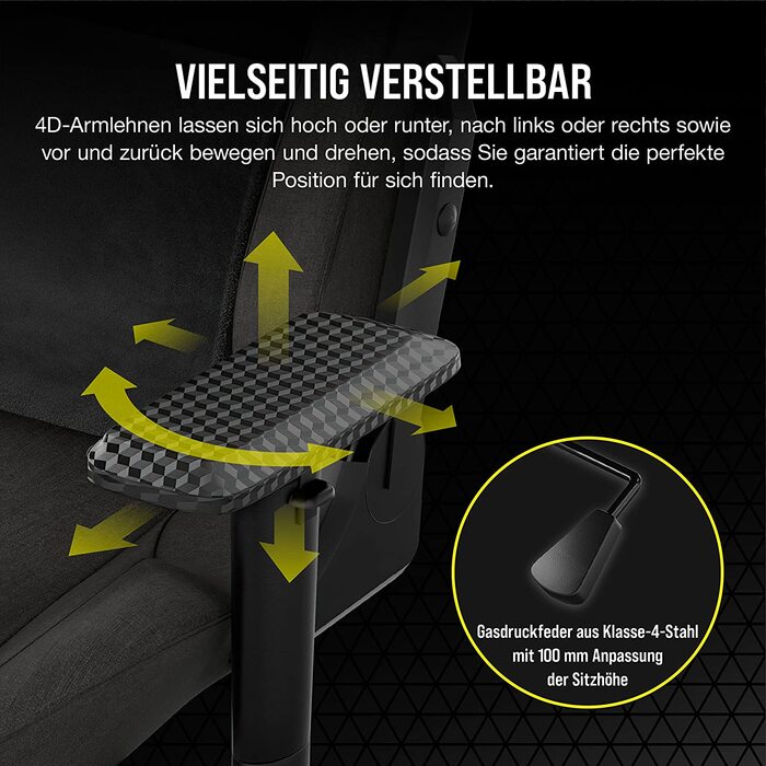 Ігрове крісло Corsair T3 RUSH Fabric (2023) – Стиль автоспорту, тканинне покриття, подушки для шиї та спини