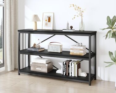 Стелаж IBF з 3 полицями, індустріальний стиль, 120x34x74 см, чорний