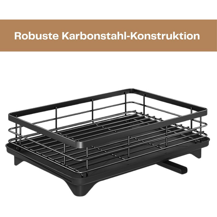Сушарка для посуду з нержавіючої сталі 2-ярусна Abtropfgestell: компактна, з піддоном, тримачем для столових приладів, 360° вилив