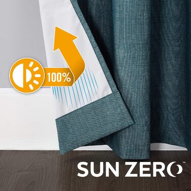 Теплові штори Sun Zero Columbia, 100 затемнення, 127x160 см, бірюзовий, в упаковці 2 шт. и