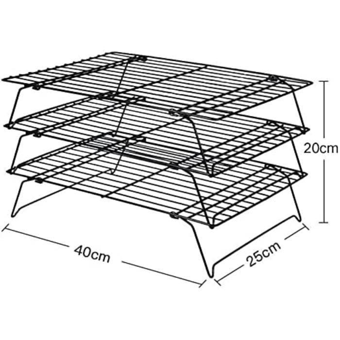Охолоджуюча стійка Dproptel, 3-рівневий антипригарний лист для торта, радіатор для випічки з нержавіючої сталі, решітка для охолодження дроту, Штабельований холодильник для торта