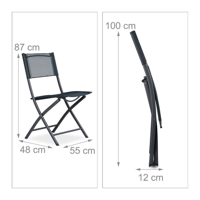 Набір з двох розкладних стільців Relaxdays для балкону