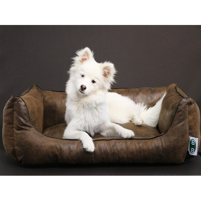 Лежак для собак CopcoPet Emma - замшевий - знімний чохол, що миється - підняті краї - 90x70см
