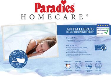 Подушка PARADISE 80x80 см Softy Antiallergo - Oeko-Tex Certified Standard 100 Class 1, медично протестована, подушка для сну з алергією на пилових кліщів (всесезонна ковдра, 135x200 см)