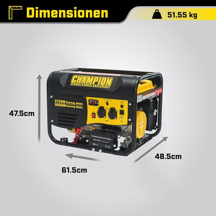 Генератор Champion Power Equipment Mighty Atom 9200i-EU (3500 Вт, бензин, інверторний) – для кемпінгу та відпочинку на природі