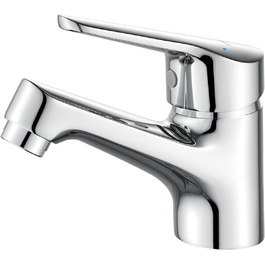 Змішувач для умивальника Ibergrif M11050 з одним важелем, високий (60 мм), хром, без підйомника, керамічна картридж, без крапель, водозберігаючий, 3/8″ з'єднання