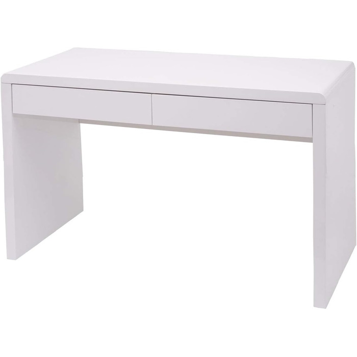 Офісний стіл, Комп'ютерний стіл, Робочий стіл, Глянцевий білий - 100x60см, 51