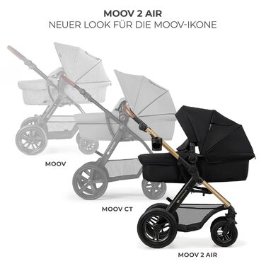 Дитяча коляска Kinderkraft MOOV2 4 в 1 з автокріслом I-SIZE, чорна (CLASSIC)